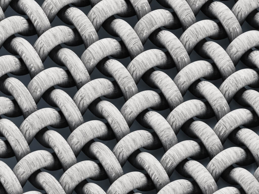 Un tissu chaine et trame au microscope